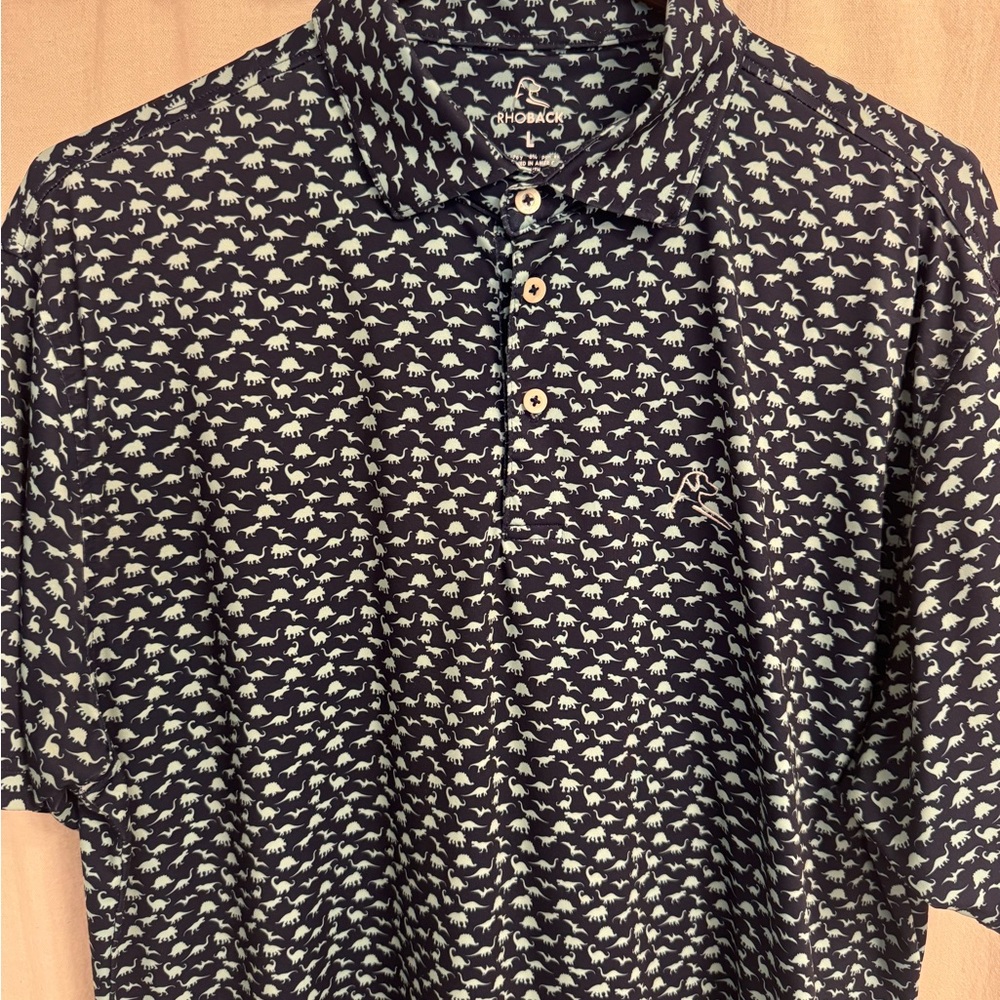 Rhoback Blue and White Polo Shirt Dynamic Design